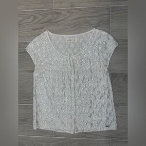 Abercrombie & Fitch metallic floral pattern Blouse size M